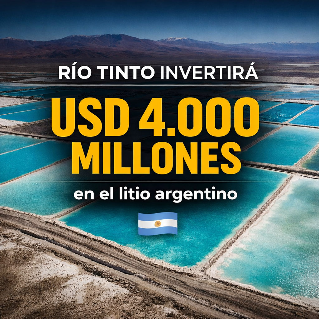 Río Tinto invertirá USD4.000 millones en el litio&nbsp;argentino